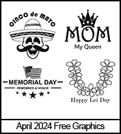 Free Engraving Clipart for April 2024.