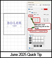 Engraving Quick-tip Braille multiples on precut plastic.